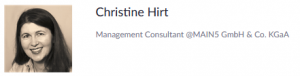 Christine Hirt, Management Consultant MAIN5 GmbH & Co. KGaA