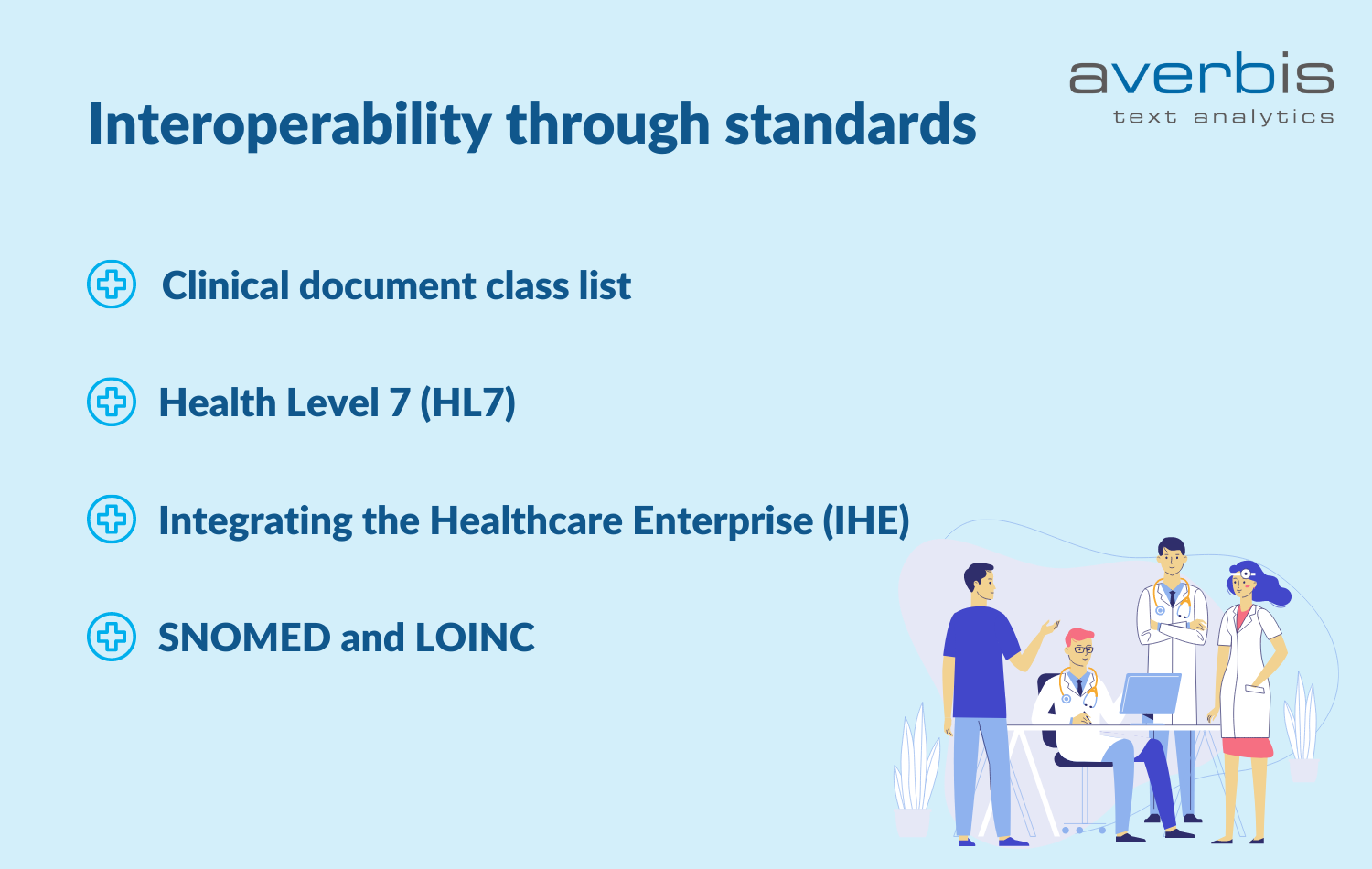 Interoperability in healthcare through standards @Averbis